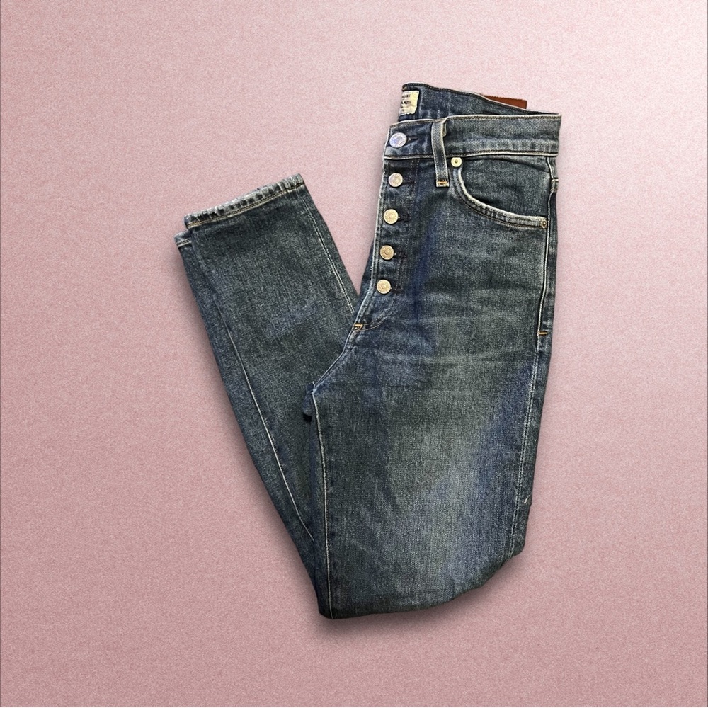 Citizens of Humanity Premium Exposed Fly Olivia High Rise Slim Ankle Jeans Sz 25